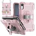 Xiaomi Redmi Pad 2 Pokrowiec Heavy Duty 360 z Paskiem na Rękę - Różowe Złoto