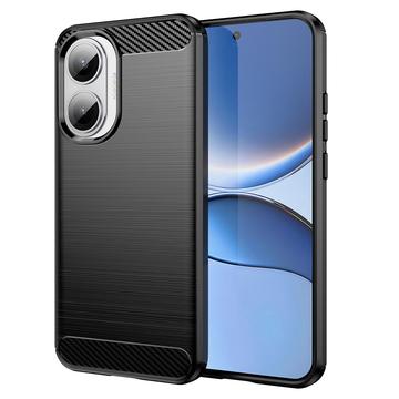 Xiaomi Redmi Turbo 4 Pro Szczotkowane Etui z TPU - Włókno Węglowe - Czarne