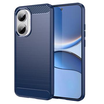 Xiaomi Redmi Turbo 4 Pro Szczotkowane Etui z TPU - Włókno Węglowe - niebieski