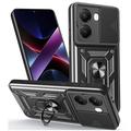 Xiaomi Redmi Turbo 4/Poco X7 Pro Hybrydowe Etui z Pierścieniem Obrotowym z Osłoną Aparatu
