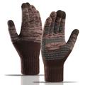 Y0046 1 para męskich zimowych dzianinowych, wiatroszczelnych i ciepłych rękawiczek z elastycznym mankietem - kawa