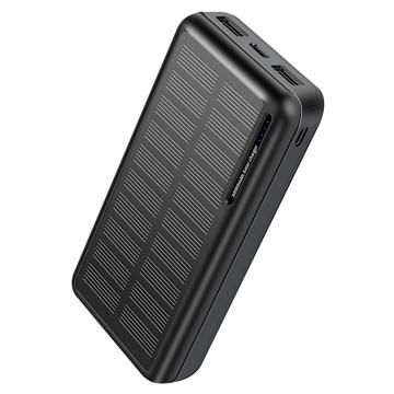 Solarny Powerbank YD-818P - 2x USB-A, USB-C, 30000mAh - Czerń