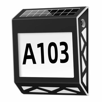 YH1101 Solarna lampka z numerem domu ze stali nierdzewnej - czarna