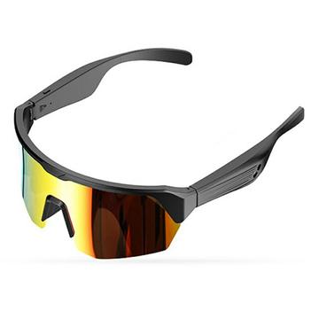 YJ006 Inteligentne okulary Bluetooth 2 w 1 / okulary przeciwsłoneczne Bike Audio - czarno-pomarańczowe