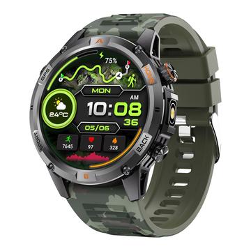 YK15 IP68 Wodoodporny outdoorowy smartwatch z funkcją Bluetooth - zielony kamuflaż