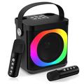 YS307 Domowy głośnik karaoke Bluetooth z podświetleniem RGB i 2 mikrofonami