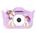 Aparat fotograficzny dla dzieci Unicorn z kartą pamięci 32GB i czytnikiem kart - fioletowy