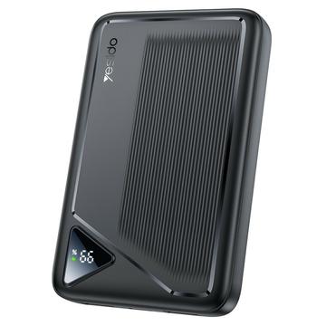 Yesido YP82 Power Bank 10000mAh z cyfrowym wyświetlaczem - 22.5W, 2x USB-A, USB-C - Czarny