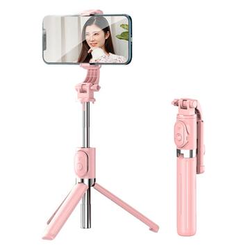 Statyw do selfie Z8 Bluetooth z odłączanym pilotem - różowy