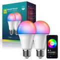 ZJ-BWBL1H-RGBWW-2P 2 SZTUK Żarówki LED Voice 220V WiFi Bluetooth 2.4G 10W Inteligentne żarówki do lamp