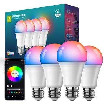 ZJ-BWBL1H-RGBWW-4P 4PCS 10W Bluetooth Smart Light Bulbs WiFi 2.4G Voice RGBCW 220V Żarówki LED