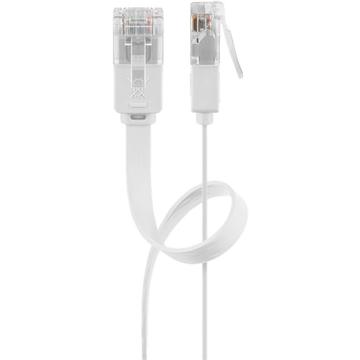 Płaski Kabel Sieciowy RJ45 U/UTP CAT 5e Goobay - 0.5m - Biały