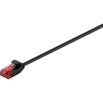 Płaski Kabel Szczupły RJ45 U/UTP CAT 6 Goobay - 10m - Czarne