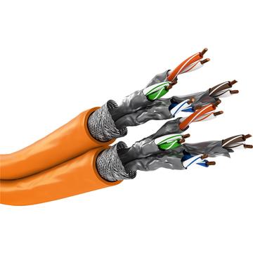 Kabel Internetowy Duplex S/FTP CAT 7A Goobay - 500m - Pomarańczowy