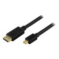 DELTACO Mini DisplayPort męski -> DisplayPort męski - 3m - Czarny