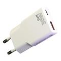 Ładowarka everActive SC-380Q GaN Super Slim 30W z portami USB QC3.0 i USB-C PD - biała