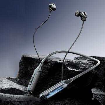 Bezprzewodowe słuchawki douszne i58 Bluetooth 5.4 z pałąkiem na szyję - czarne