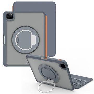 iPad 2022/2025/Air 11 2024/2025 TU3607 Etui z podświetlaną klawiaturą magnetyczną i podstawką obrotową 360 - szary