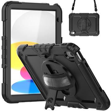 iPad 2022/2025 Pokrowiec Heavy Duty 360 z Paskiem na Rękę - Czerń