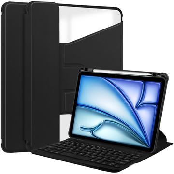 Obrotowe etui Smart Case 360 z klawiaturą Bluetooth do iPad Air 11 2024/2025 - czarne