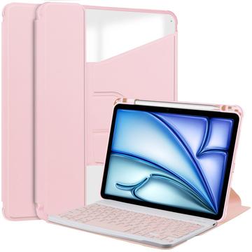Obrotowe etui Smart Case 360 z klawiaturą Bluetooth do iPad Air 11 2024/2025 - różowe