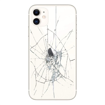 Naprawa tylnej obudowy telefonu iPhone 11 - Tylko szkło - Biel