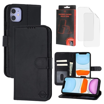 iPhone 11 MyTPhone CardMate Etui portfelowe ze skóry - czarny