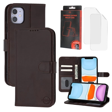 iPhone 11 MyTPhone CardMate Etui portfelowe ze skóry - ciemnobrązowy