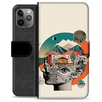 Etui Portfel Premium - iPhone 11 Pro Max - Colagem Abstrata