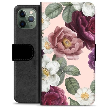 Etui Portfel Premium - iPhone 11 Pro - Romantyczne Kwiaty