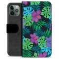 Etui Portfel Premium - iPhone 11 Pro - Tropikalne Kwiaty