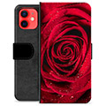 Etui Portfel Premium - iPhone 12 mini - Róża