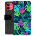 Etui Portfel Premium - iPhone 12 mini - Tropikalne Kwiaty
