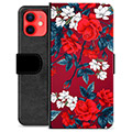 Etui Portfel Premium - iPhone 12 mini - Vintage Kwiaty