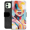 Etui Portfel Premium - iPhone 12 - Retrato Abstrato