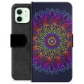 Etui Portfel Premium - iPhone 12 - Kolorowa Mandala