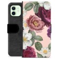 Etui Portfel Premium - iPhone 12 - Romantyczne Kwiaty