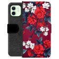 Etui Portfel Premium - iPhone 12 - Vintage Kwiaty