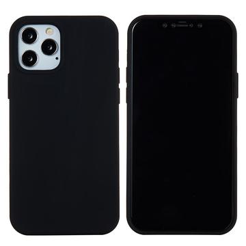 iPhone 12 Pro Max Etui z Ciekłego Silikonu - Czarne