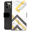 Etui Portfel Premium - iPhone 12 Pro Max - Abstrakcyjny Marmur