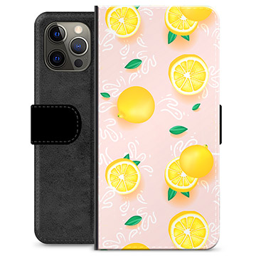 Etui Portfel Premium - iPhone 12 Pro Max - Wzór Cytryny