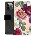 Etui Portfel Premium - iPhone 12 Pro Max - Romantyczne Kwiaty