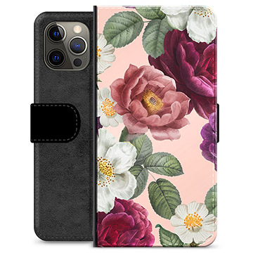 Etui Portfel Premium - iPhone 12 Pro Max - Romantyczne Kwiaty