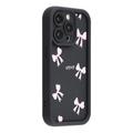 Stylowe wstrząsoodporne etui TPU iPhone 12 Pro Max z podniesionymi krawędziami - czarny / kokardka