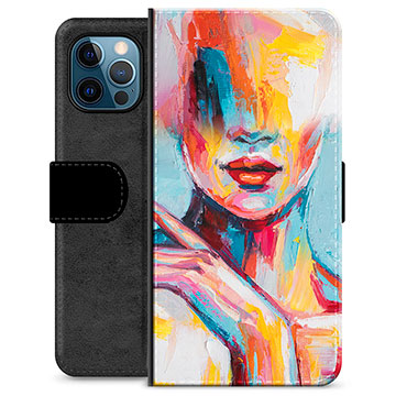 Etui Portfel Premium - iPhone 12 Pro - Retrato Abstrato