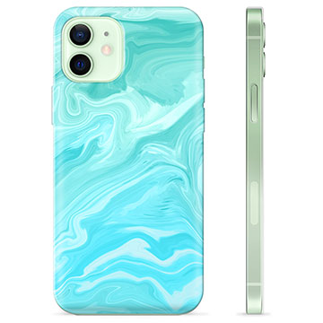 Etui TPU - iPhone 12 - Błękitny Marmur