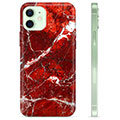 Etui TPU - iPhone 12 - Czerwony Marmur