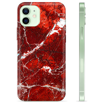 Etui TPU - iPhone 12 - Czerwony Marmur