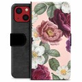 Etui Portfel Premium - iPhone 13 Mini - Romantyczne Kwiaty