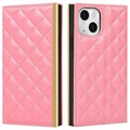 iPhone 13 Mini Etui-Portfel z Lusterkiem do Makijażu - Róż